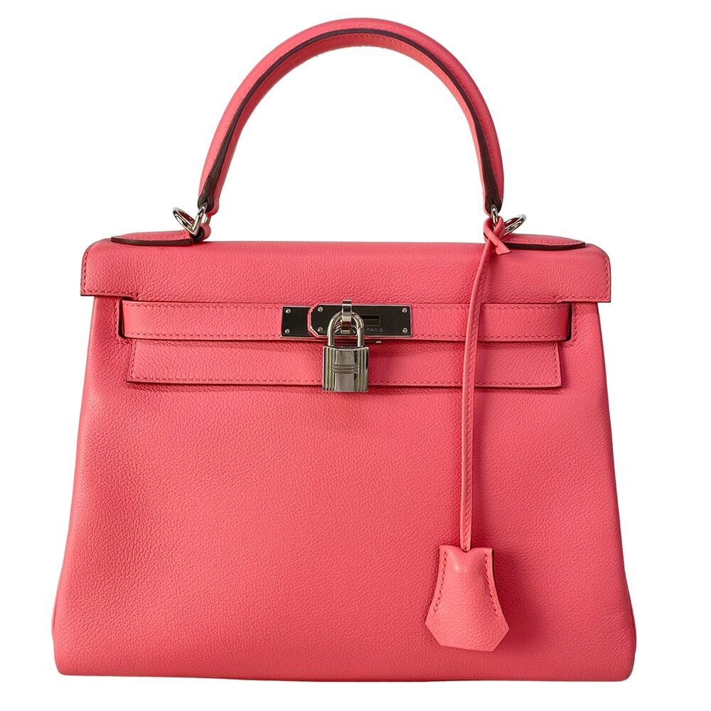 Hermès Kelly 28 Verso Handbag Rose Ete Terre Battue